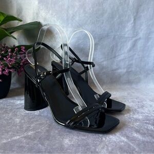 SAM Edelman Women Kit Slingback Block Heel Sandal Black Size 9
